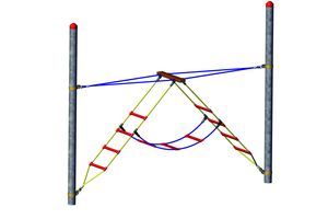 Climbing play – 3-part ladder, for steel posts