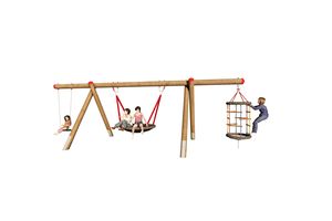 Douglas fir swing frame, long, Suspension height 2.00 m