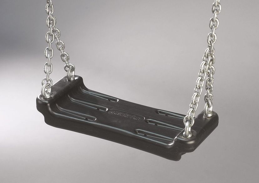 Swing seat, Black, with 2.00 m long chains and safety link no. 5