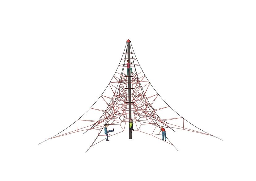 SPIDER 8 rope pyramid with 6 guy lines