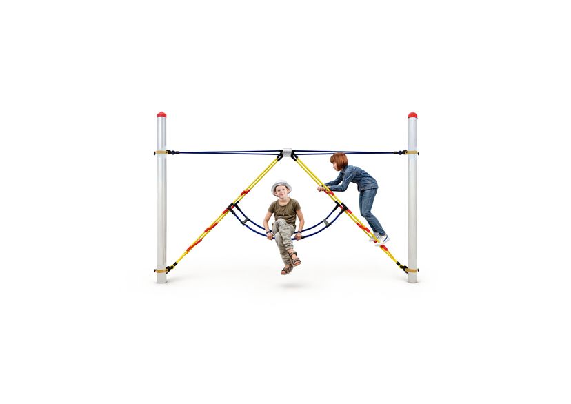 Climbing play – 3-part ladder, for steel posts