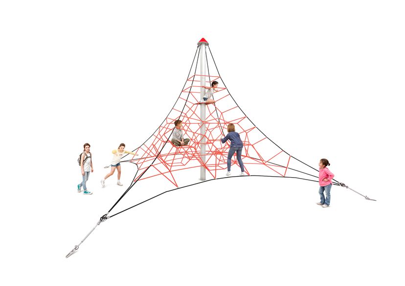 SPIDER 4 rope pyramid with 4 guy lines