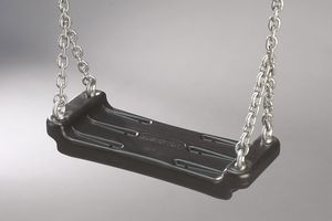 Swing seat, Black, with 2.00 m long chains and safety link no. 5
