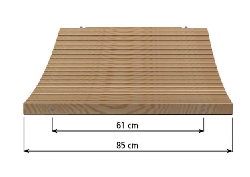 Wooden steps per running metre, Applicable width 75 cm
