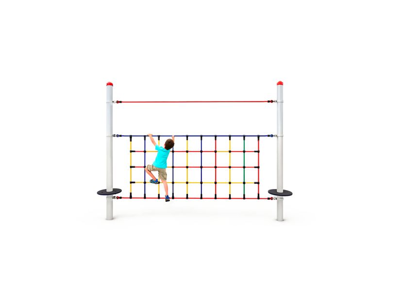 Climbing net, for steel posts