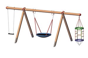 Douglas fir swing frame, long, Suspension height 2.00 m