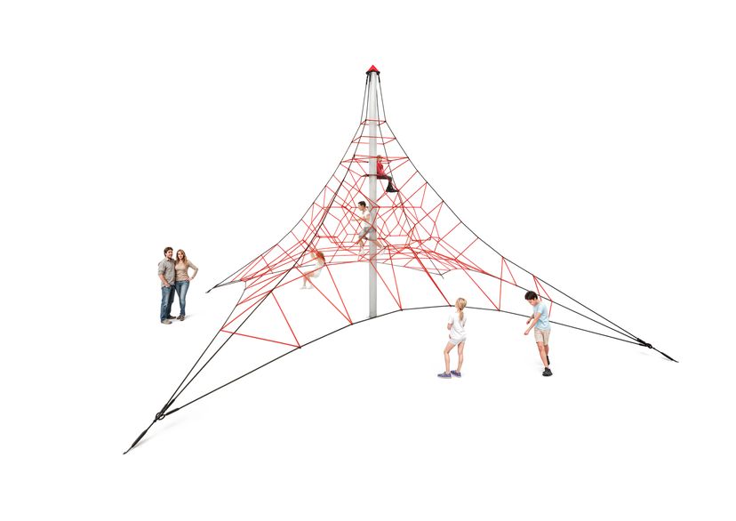 SPIDER 6 rope pyramid with 4 guy lines