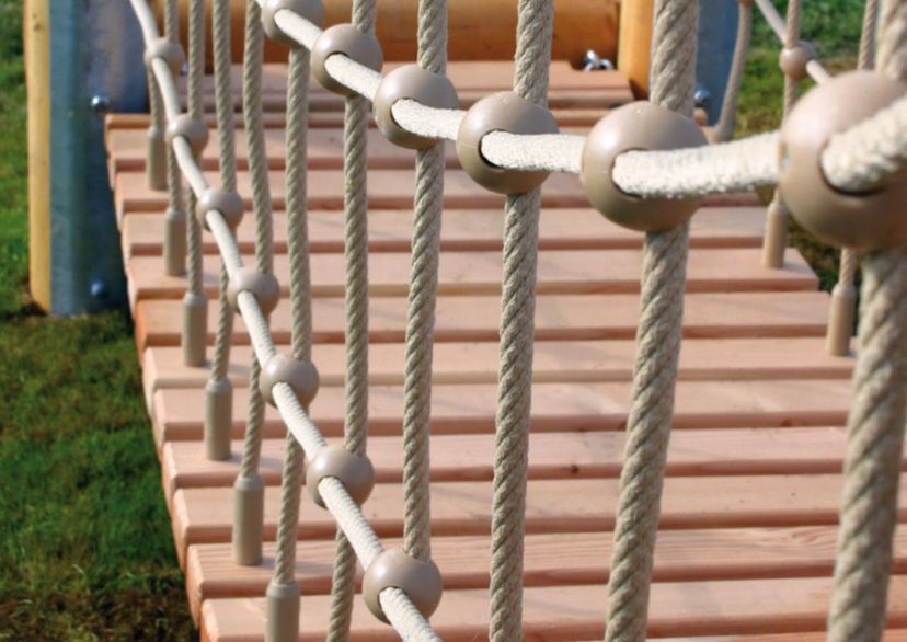 Net handrail for wooden or rubber steps