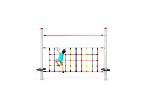 Climbing net, for steel posts