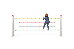 Climbing net, for steel posts