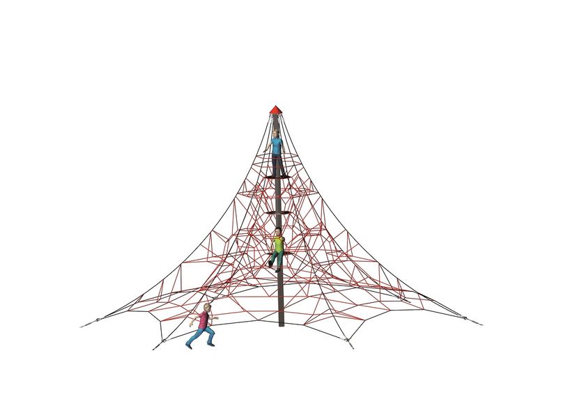 SPIDER 6 rope pyramid with 4 guy lines