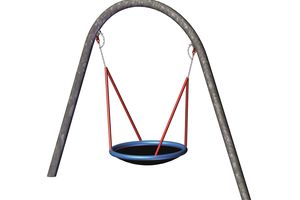 Arch swing with buried ground anchors