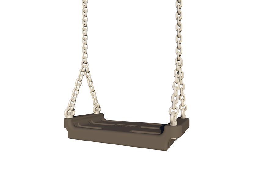 Swing seat, Black, with 2.00 m long chains and safety link no. 5