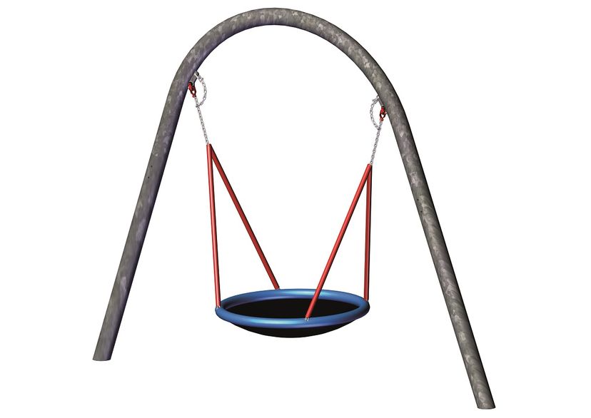 Arch swing with buried ground anchors