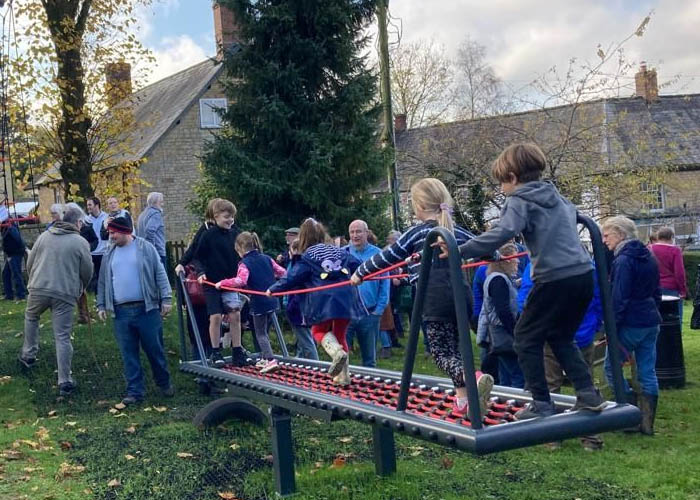 Children enjoying outdoor creative play