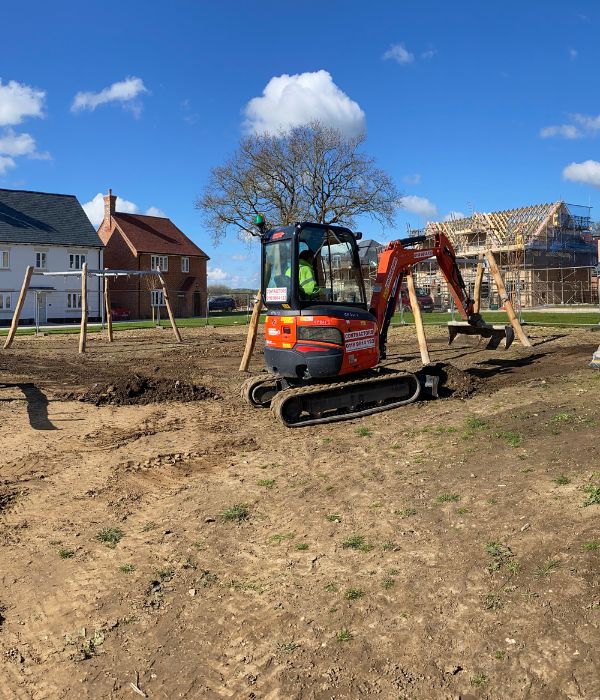 installing playground equipment